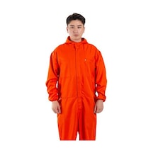 Turuncu Fermuar Kapatma Polyester Büyük Su Geçirmez Araba Tamir Atölyesi Erkek Tulum Şapka Tek Parça Romper 2xl
