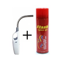 Spiralli Kıvrılabilir Mutfak Uzun Çakmak+Flash Çakmak Gazı 270 Ml