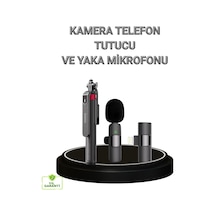 Vlog Ve Canlı Yayın İçin Çift Yaka Mikrofonu Ve Tripodlu Selfie Çubuğu Seti - Lisinya