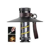 Dancemonkey Şarj Edilebilir Led Kamp Feneri Işığı, Acil Durum Dış Mekan Kamp Lambası El Fenerleri - Sonsuz Kısılabilir, 4 Mod, Ipx5 Su Geçirmez, Taşınabilir Retro Fenerler Elektrik Kesintileri Kamp Aksesuarları Siyah Siyah