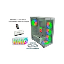 Aztech Azt13 600w Temper Cam , Rgb Switch Beyaz 5 X Rgb Fan Uzakdan Kumanda Akvaryum Gamin Kasa