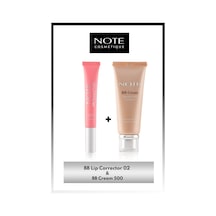 Bb Lip Corrector Dudak Parlatıcısı 02 Pembe & Bb Cream 500 Doğal Kapatıcı Spf 15 Bb Krem Makyaj Seti