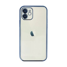 Apple İphone 12 Kılıf Razer Lensli Silikon - Lacivert 0.2M-Çok Renkli