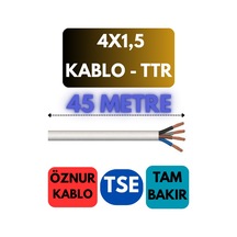 Öznur 4x1,5 Ttr Kablo Metre Seçenekli Beyaz - 45 Metre