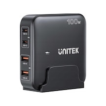 Siyah Masa Şarj Cihazı Gan 100w 2xusb-a 2xusb-c
