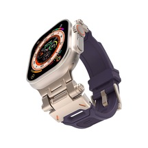 Watch Ultra 49mm Mtr Krd-108 Metal Başlıklı Silikon Kordon-starlight Purple