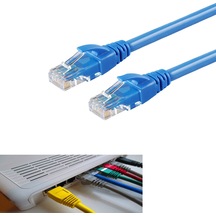 Cat6 Kablo İnternet Adsl Ethernet Kablosu Fabrikasyon 2 Metre Mavi