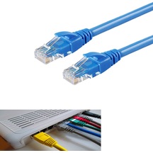 Cat6 Kablo İnternet Adsl Ethernet Kablosu Fabrikasyon 3 Metre Mavi