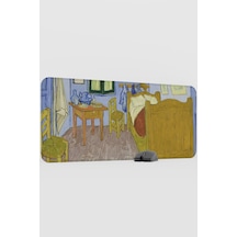 Van Gogh Arles Teki Yatak Odası Tablo V4 90x40 Xxl Gaming Kauçuk Kaymaz Taban Mouse Pad Fare Altlığı