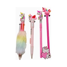Sevgi Kırtasiye Hediyelik Unicorn Süslü Kalem Seti Tükenmez Yumurtlayan Işıklı Kurşun 7692054525293