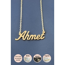 Ahmet - 936 - İsimli - Edntrend - Kolye Sarı altın