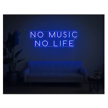 Twins Led No Music No Life Yazılı Neon Tabela Mavi Model:model:32493366