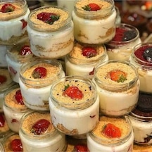 Cam Kavanoz 330Cc Kapaklı Cam Kavanoz Magnolia Bardağı 6 Adet