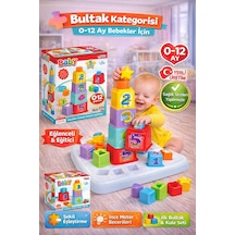 Eğitici Kare Kule Bul-tak - Bebek Oyuncağı - Şekil Takmaca