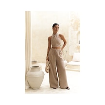 Mai Collection Mai Studios Co. Moira Vizon Keten Crop Pantolon Takım Vizon