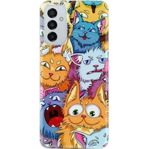 Samsung Uyumlu Galaxy A04S Kilif Silikon Desen Kediler 1723 556613627