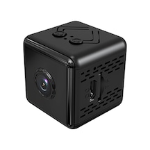 Geeksen Küçük Kare Mini Wifi İzleme Kamerası, 1080p Gündüz/gece Görüşü, Hareket Algılama, Uzak Erişim, Tf Kart Desteği, 1000mah Pil Siyah