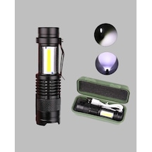 Mey İthalat 4 Modlu Usb Şarjlı Led El Feneri Kamp Ve Outdoor