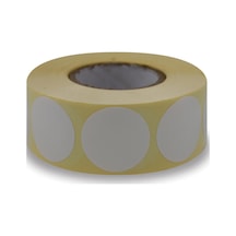 Kuşe Etiket 30mm Çap Ruloda 1000 Adet 40mm Kuka Çapında Baskısız Nokta Etiketi