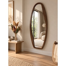 Mirroir Ahşap Çerçeveli Antik Eskitme Vintage Boy Aynası Ceviz