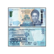 Malawi 2022 Yılı 200 Kwacha Kağıt Para Çil Unc Koleksiyon Para