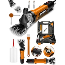 Dragro Alman Drg-4200w Devir Ayarli Bakir Sargili Çelik Şanzuman Koyun Keçi Kirkma Makinesi -turuncu