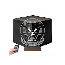 Luvivia Crypto Shiba Inu Coin Kripto Finans 3d Lamba - Masa Gece Lambası V2 Şeffaf