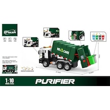 TıfılToys Sesli Işıklı Pilli Basma İle Kalkan Damberli Çöp Kamyonu Koyu Yeşil Wy1115a