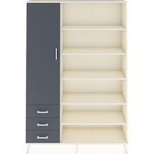 Arges Dolap 9 Raflı 3 Çekmeceli 3 Kapaklı 132x30x195 Aytaşı-antrasit/antrasit Antrasıt/antrasıt