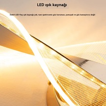 Modern Üç Renkli Işık Değiştiren Yaratıcı Yatak Odası Başucu Lambası-altın Folyo Modeli 45cm Uzunluğunda