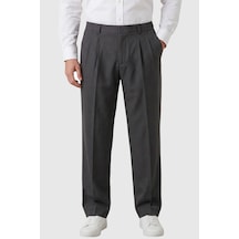 Rizzup Füme Baggy Fit Pileli Kumaş Pantolon Likralı, Beli Lastikli Rahat Kesim Erkek Pantolon 2600920