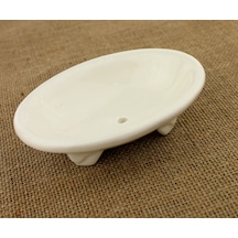 Seramik Katı Sabunluk Krem 14cm