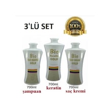 Bio Keratin Gold 5 Ay Kalıcı Brezilya Fönü 3'lü Set 700 ML