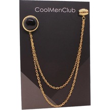 Coolmenclub Oniks Doğal Taşlı Ceket Yaka İğnesi Gri