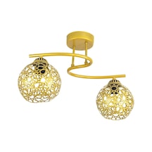 Plafonyer Modern S Model Selçuklu Motif Gold Avize