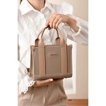 Just Polo Kadın Yeni Sezon Ayarlanabilir Askılı Lüks El Ve Omuz Çantası Shoulder Bag Ebat: 19 X 23 Cm Kum