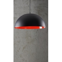 Riolight Parlak Siyah Içi Kırmızı Metal Sarkıt Avize Çap: 40Cm