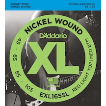 Daddarıo Exl165sl Bas Gitar Tel Seti, Xl Serisi, Nıckel Wound, Reg L