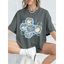 Noıssey Urban Pop Graphic Kadın Tişört Koleksiyonukod 5617 Füme