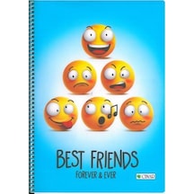Çınar Best Friend Spiralli Plastik Kapak A4 72 Yp Kareli Mavi