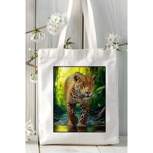 Art Hediye Jaguar Baskılı Omuz Çanta Kişiye Özel Model 10 Çok Renkli
