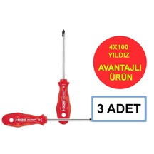 Sgs Red Serisi Yıldız 4 100 Tornavida Sgs1024 3 Adet