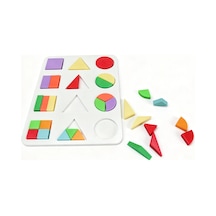 3d Baskı Geometrik Şekiller Ve Kesirler Eğitim Seti - Renkli Şekil Eşleştirme Puzzle, Montessori Öğretim Materyali