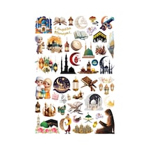 46 Adet Ramazan Ayı Sticker Seti - Etiket Seti Scrapbook Bullet Journal Çok Renkli