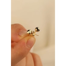 14 Ayar 3mm Kalemli Top Altın Küpe