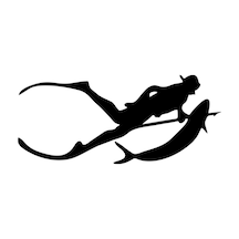 Dalgıç Scuba Diving Oto Sticker Cam Sticker Siyah 20 X 9 Cm