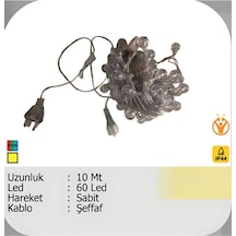 Elektrikhouse Led Peri Işığı 60 Led 10 Metre Çok Renkli