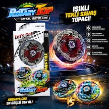 Metal Beyblade Rotary Top Işıklı Tekli Savaş Topacı Kutulu