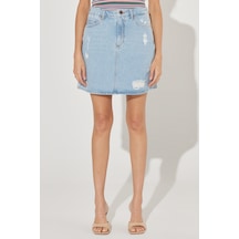 Lee Regular Fit Normal Kesim %100 Pamuk Yüksek Bel Mavi Jean Kot Etek L231062XT Mavi