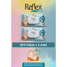 Reflex Care Evcil Hayvanlar İçin Çok Amaçlı Hijyenik Temizleme Mendili 50'li X 2 Adet - Alaçatı Ice Kokulu